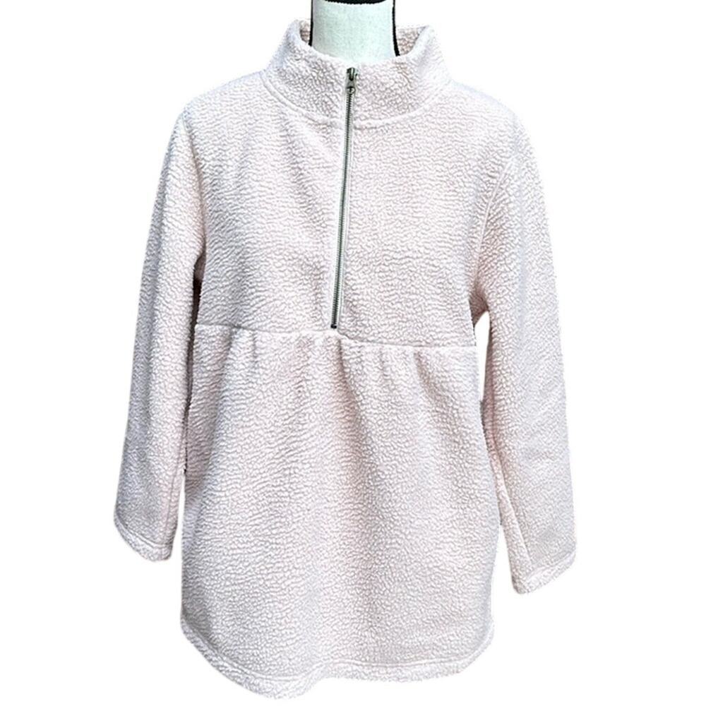 Isabel Maternity by Ingrid & Isabel Beige Sherpa Pullover XS NWT 1/2 Zip Cozy